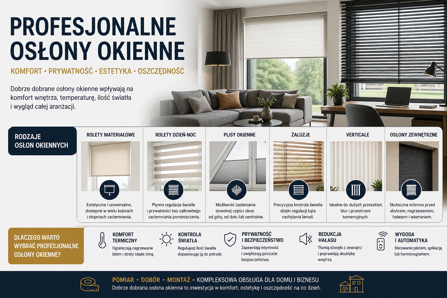 profesjonalne osłony okienne