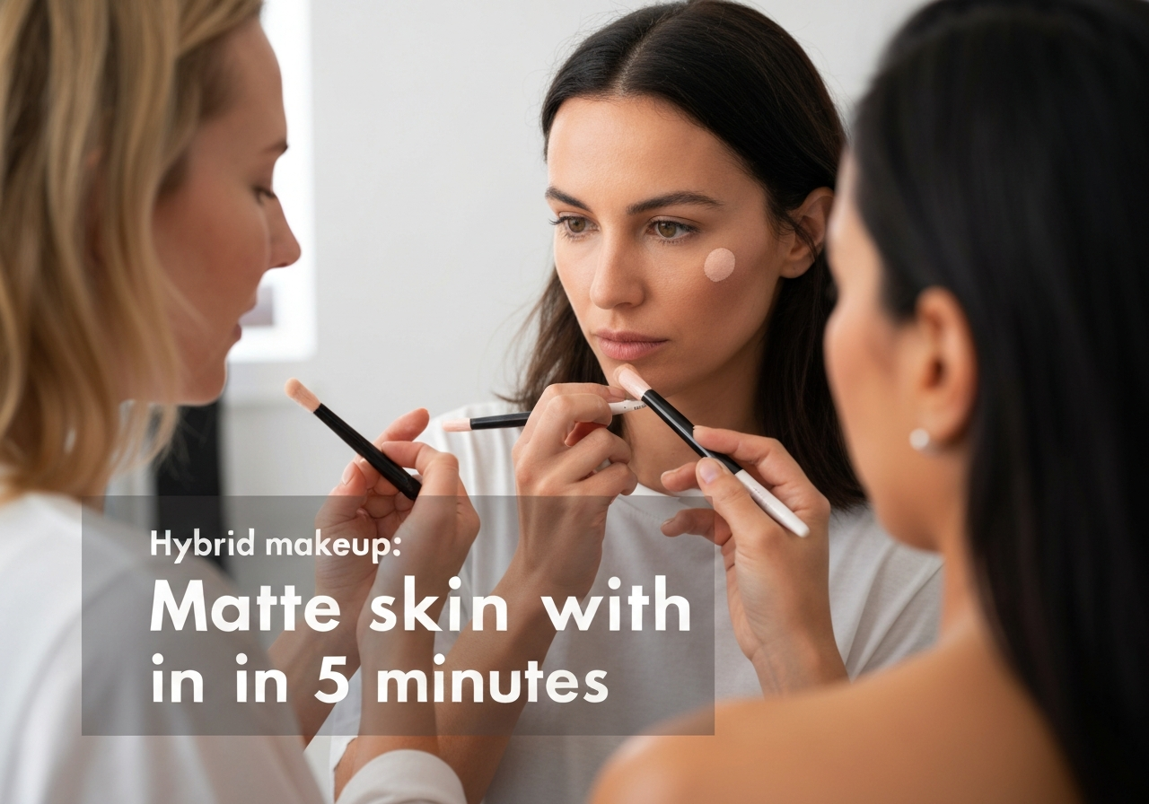 Lato 2026: Hybrydowe makijaże – Mat + glow w 5 minut!